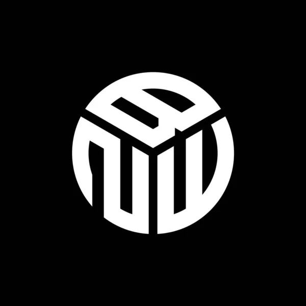 Logo Della Lettera Bnw Sfondo Nero Bnw Creativo Iniziali Lettera — Vettoriale Stock