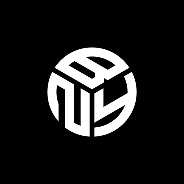 Design Logotipo Letra Bny Fundo Preto Bny Iniciais Criativas Conceito — Vetor de Stock