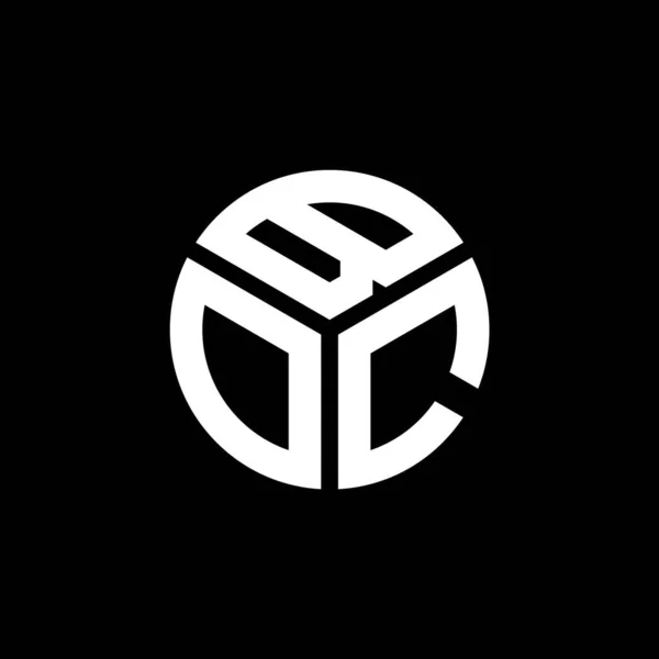 Diseño Del Logotipo Letra Boc Sobre Fondo Negro Boc Iniciales — Vector de stock