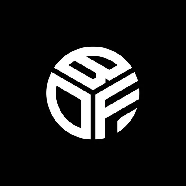 Bof Lettre Logo Design Sur Fond Noir Bof Initiales Créatives — Image vectorielle