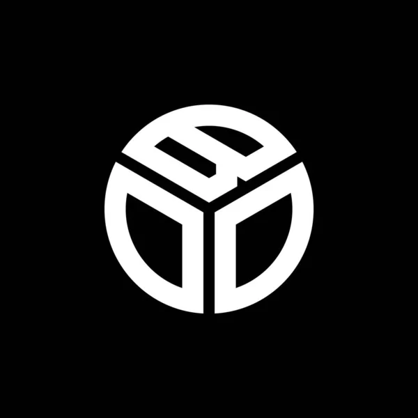 Boo Lettre Logo Design Sur Fond Noir Boo Initiales Créatives — Image vectorielle