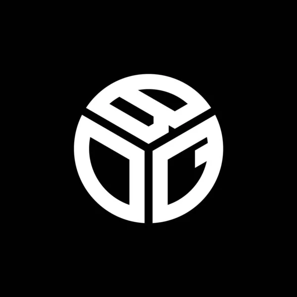Boq Design Logotipo Carta Fundo Preto Boq Iniciais Criativas Conceito — Vetor de Stock
