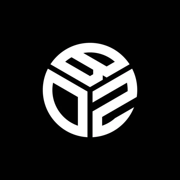 Boz Lettre Logo Design Sur Fond Noir Boz Initiales Créatives — Image vectorielle