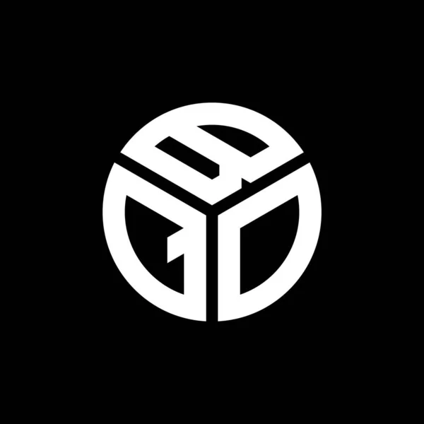 Siyah Arka Planda Bqo Harf Logosu Tasarımı Bqo Yaratıcı Harflerin — Stok Vektör