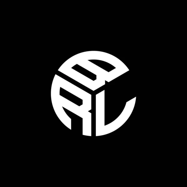 Brl Γράμμα Σχέδιο Λογότυπο Μαύρο Φόντο Brl Δημιουργική Αρχικά Γράμμα — Διανυσματικό Αρχείο