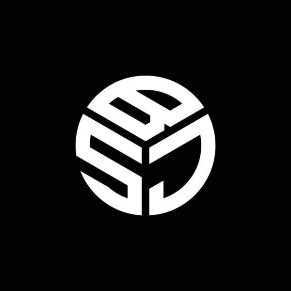 Bsj Lettre Logo Design Sur Fond Noir Bsj Initiales Créatives — Image vectorielle