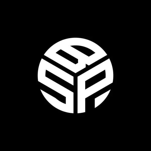 Diseño Del Logotipo Letra Bsp Sobre Fondo Negro Bsp Iniciales — Vector de stock