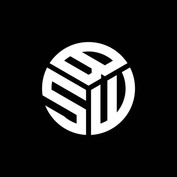 Diseño Del Logotipo Letra Bsw Sobre Fondo Negro Bsw Iniciales — Archivo Imágenes Vectoriales