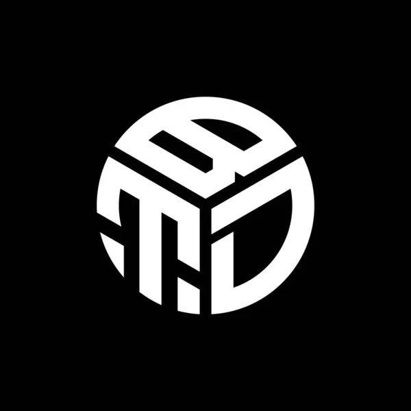 Btd Lettre Logo Design Sur Fond Noir Btd Initiales Créatives — Image vectorielle