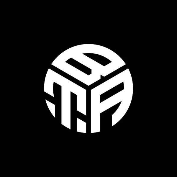Projekt Logo Litery Bta Czarnym Tle Bta Twórcze Inicjały Koncepcja — Wektor stockowy