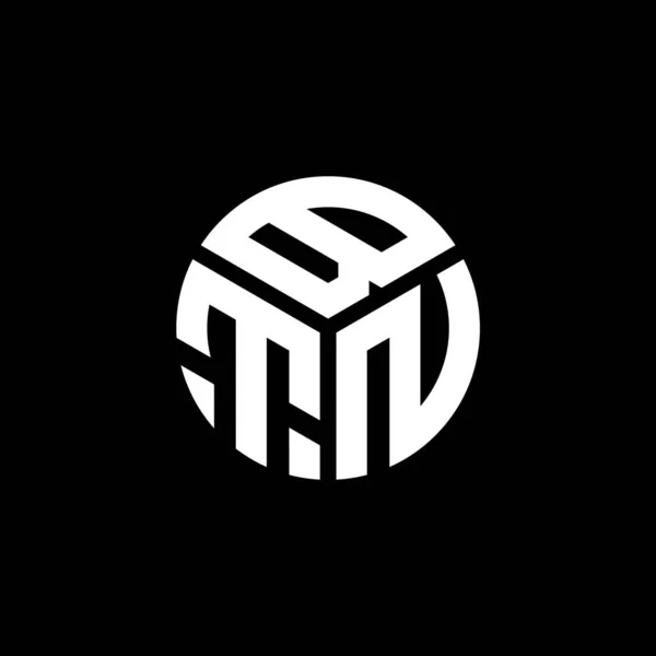 Btn Σχέδιο Λογότυπο Επιστολή Μαύρο Φόντο Btn Δημιουργική Αρχικά Γράμμα — Διανυσματικό Αρχείο