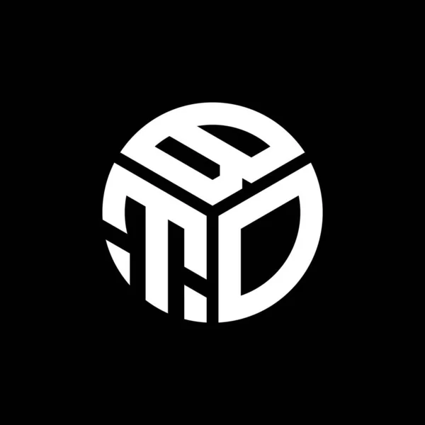 Logo Della Lettera Bto Sfondo Nero Concetto Logo Lettera Iniziali — Vettoriale Stock