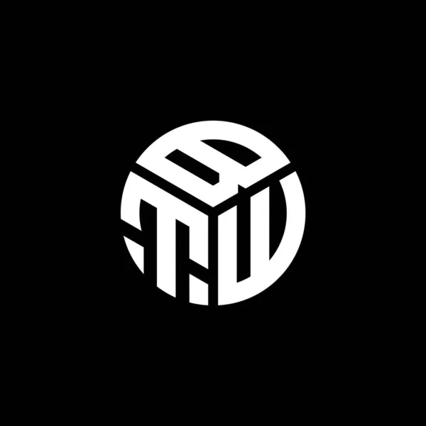 Logo Btw Sfondo Nero Btw Iniziali Creative Lettera Logo Concept — Vettoriale Stock