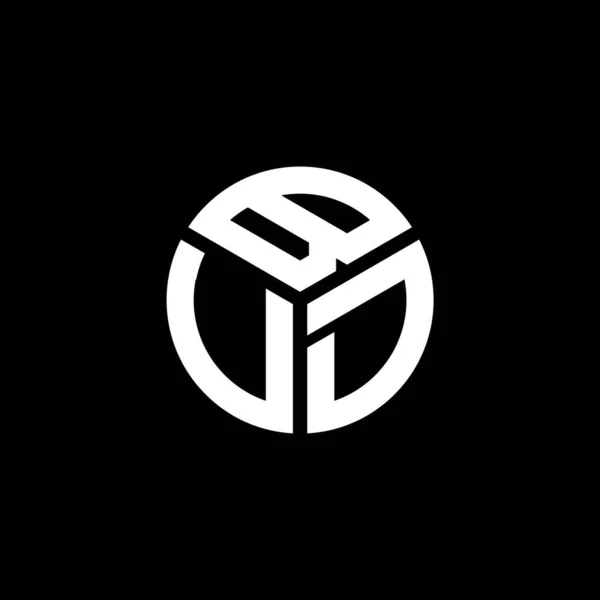 Bud Brev Logotyp Design Svart Bakgrund Bud Kreativa Initialer Brev — Stock vektor