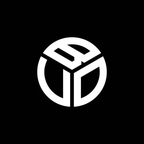 Projekt Logo Litery Buo Czarnym Tle Kreatywne Inicjały Buo Koncepcja — Wektor stockowy