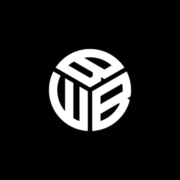 Diseño Del Logotipo Letra Bwb Sobre Fondo Negro Bwb Iniciales — Vector de stock