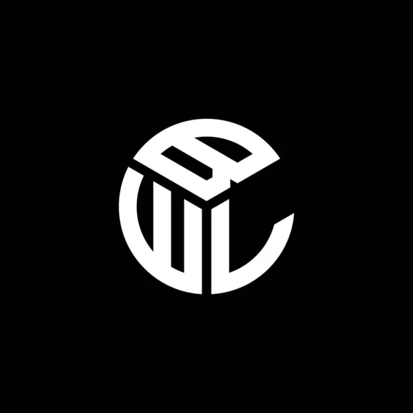 Diseño Del Logotipo Letra Bwl Sobre Fondo Negro Bwl Iniciales — Vector de stock