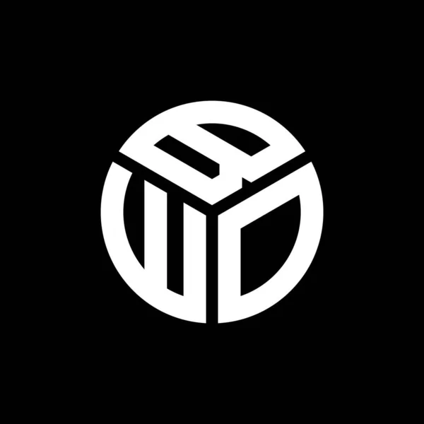 Bwo Letter Logo Design Auf Schwarzem Hintergrund Bwo Kreative Initialen — Stockvektor