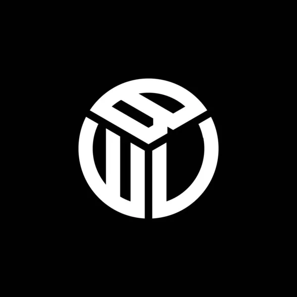 Logo Bwv Disegno Lettera Sfondo Nero Bwv Creativo Iniziali Lettera — Vettoriale Stock