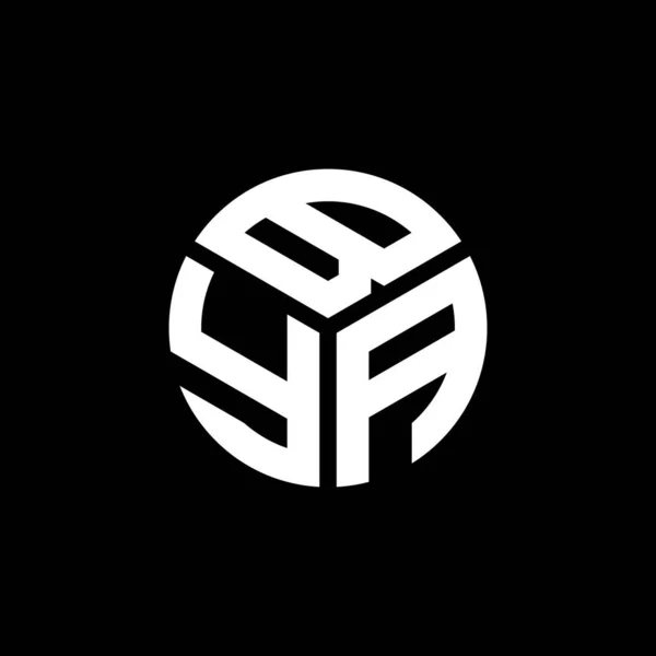 Siyah Arka Planda Bya Harf Logosu Tasarımı Bya Yaratıcı Harfler — Stok Vektör