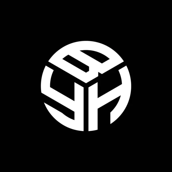 Σχεδιασμός Λογότυπου Byh Μαύρο Φόντο Byh Δημιουργική Αρχικά Γράμμα Λογότυπο — Διανυσματικό Αρχείο