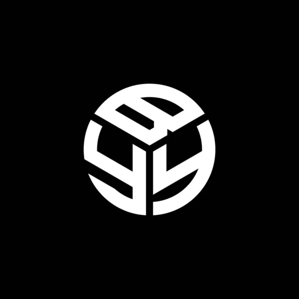 Projeto Logotipo Letra Byy Fundo Preto Byy Criativo Iniciais Conceito —  Vetores de Stock