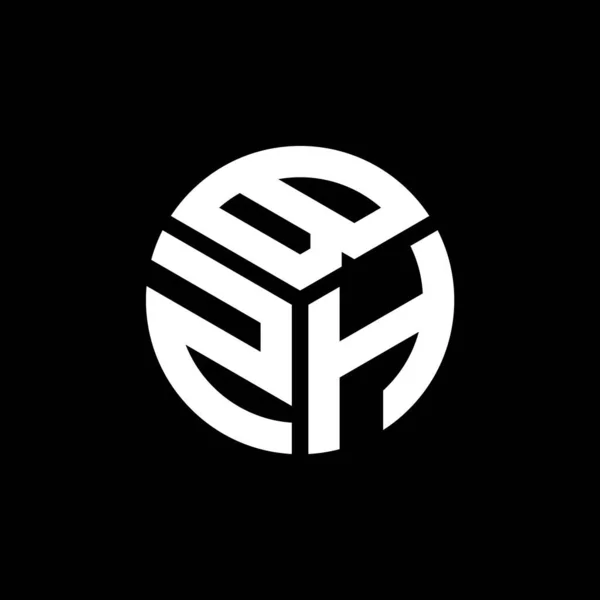 Bzh文字のロゴデザインが黒の背景に表示されます Bzhクリエイティブイニシャルレターロゴコンセプト Bzhレターデザイン — ストックベクタ
