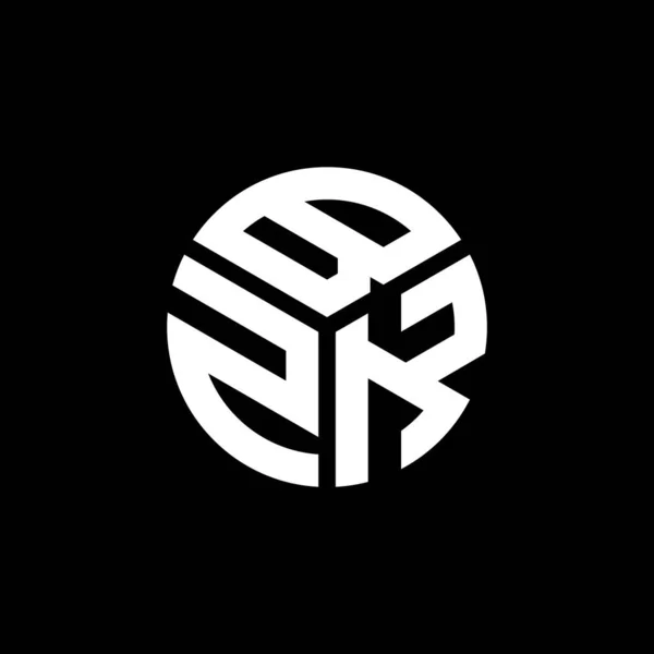 Logo Della Lettera Bzk Sfondo Nero Bzk Creativo Iniziali Lettera — Vettoriale Stock