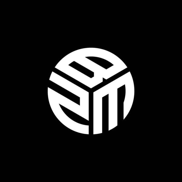 Bzm文字のロゴデザインが黒の背景に表示されます Bzmクリエイティブイニシャルレターロゴコンセプト Bzmレターデザイン — ストックベクタ