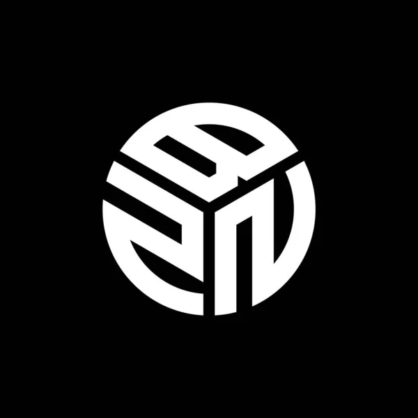 Bzn文字のロゴデザインは黒を背景にしています Bznクリエイティブイニシャルレターロゴコンセプト Bznレターデザイン — ストックベクタ