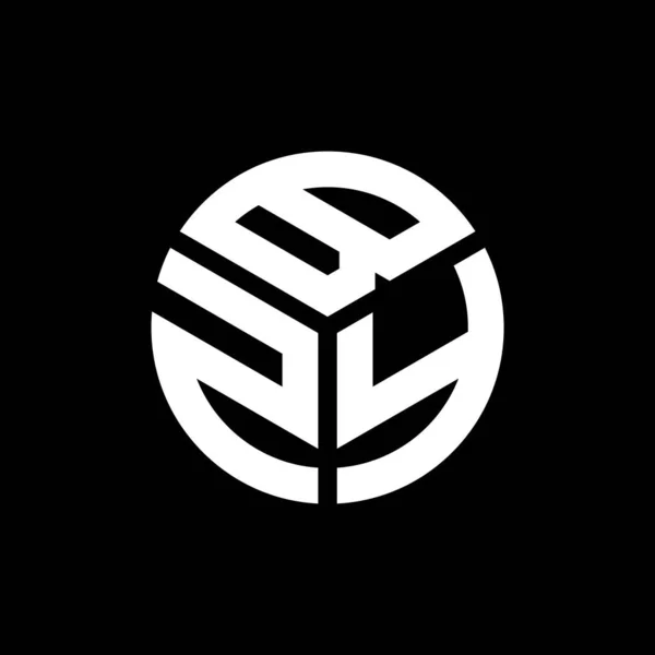 Bzy文字のロゴデザインが黒の背景にあります Bzyクリエイティブイニシャルレターのロゴコンセプト Bzyレターデザイン — ストックベクタ