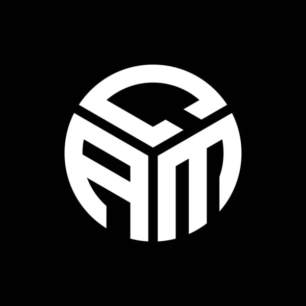 Σχεδιασμός Λογότυπου Γράμματος Cam Μαύρο Φόντο Δημιουργικά Αρχικά Cam Έννοια — Διανυσματικό Αρχείο