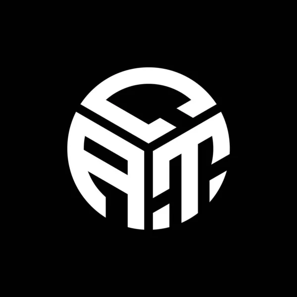 Logo Cat Lettera Disegno Sfondo Nero Cat Creativo Iniziali Lettera — Vettoriale Stock