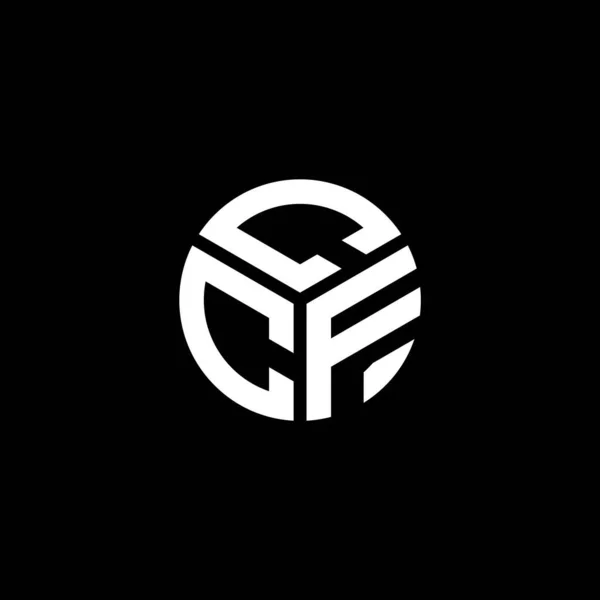 Diseño Del Logotipo Letra Ccf Sobre Fondo Negro Ccf Iniciales — Vector de stock