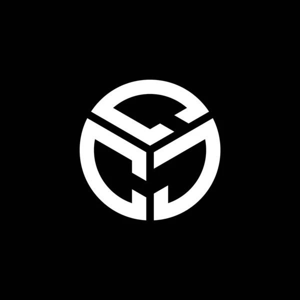 Ccj Harf Logosu Tasarımı Siyah Arka Planda Ccj Yaratıcı Harflerin — Stok Vektör