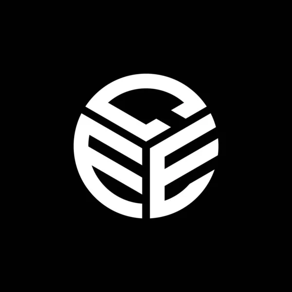 Cee Lettre Logo Design Sur Fond Noir Cee Initiales Créatives — Image vectorielle