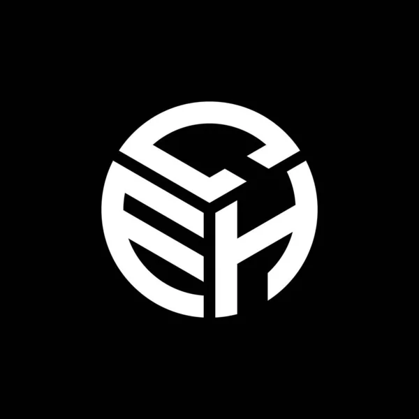 Ceh Design Logotipo Carta Fundo Preto Ceh Iniciais Criativas Conceito — Vetor de Stock