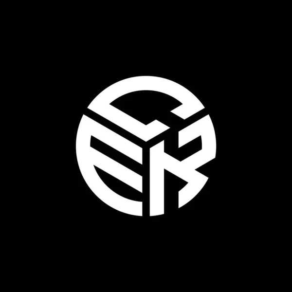 Projekt Logo Litery Cek Czarnym Tle Cek Twórcze Inicjały Koncepcja — Wektor stockowy