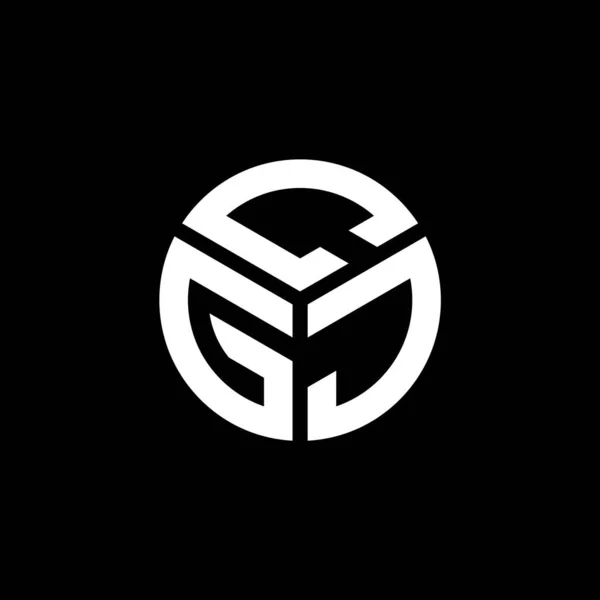 Webcgj Design Logotipo Carta Fundo Preto Cgj Iniciais Criativas Conceito — Vetor de Stock