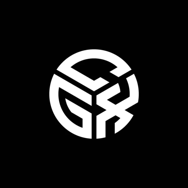 Diseño Del Logotipo Letra Cgx Sobre Fondo Negro Cgx Iniciales — Vector de stock