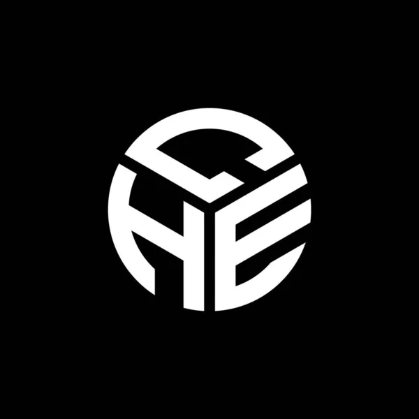 Diseño Del Logotipo Carta Che Sobre Fondo Negro Che Iniciales — Vector de stock