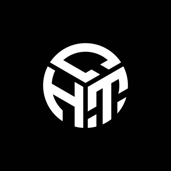 Projekt Logo Litery Cht Czarnym Tle Cht Kreatywne Inicjały Litera — Wektor stockowy