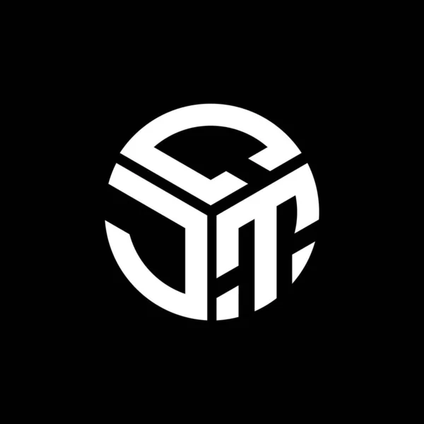 Cjt Design Logotipo Carta Fundo Preto Cjt Iniciais Criativas Conceito — Vetor de Stock