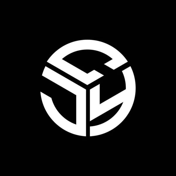 Desain Logo Huruf Cjy Pada Latar Belakang Hitam Cjy Kreatif - Stok Vektor