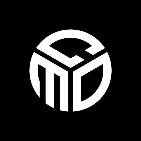 Cmo Logo Ontwerp Zwarte Achtergrond Cmo Creatieve Initialen Letter Logo — Stockvector