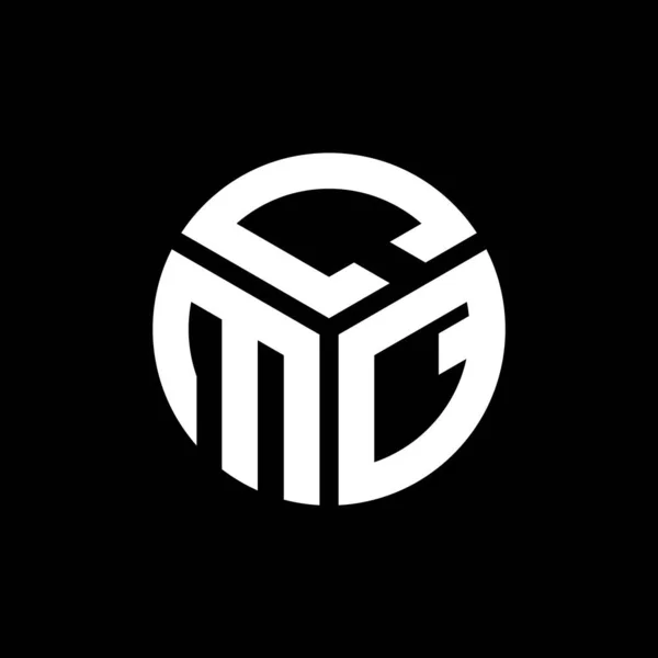 Cmq Design Logotipo Carta Fundo Preto Cmq Iniciais Criativas Conceito — Vetor de Stock