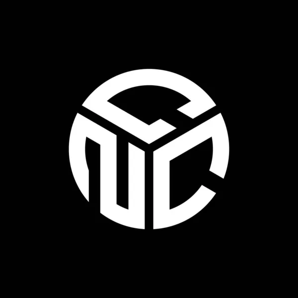 Cnc Letter Logo Ontwerp Zwarte Achtergrond Cnc Creatieve Initialen Letter — Stockvector
