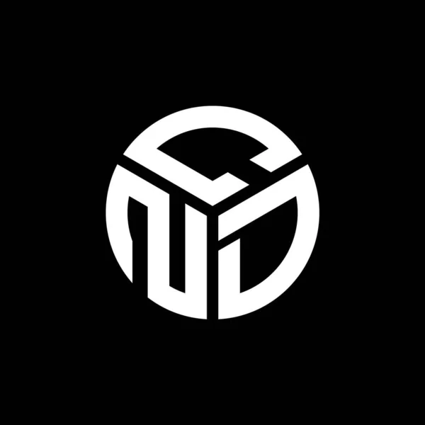 Diseño Del Logotipo Letra Cnd Sobre Fondo Negro Cnd Iniciales — Vector de stock