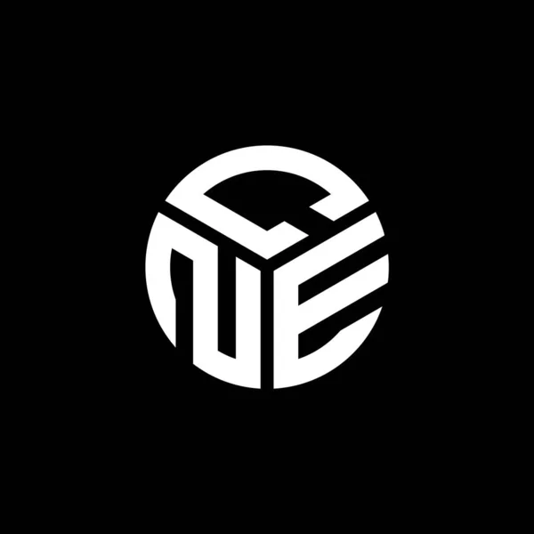 Diseño Del Logotipo Letra Cne Sobre Fondo Negro Cne Iniciales — Vector de stock