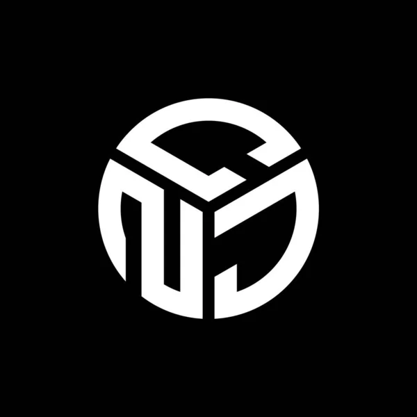 Projekt Logo Litery Cnj Czarnym Tle Cnj Twórcze Inicjały Koncepcja — Wektor stockowy